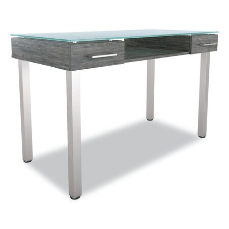 Union & Scale Desks, 23-1/2 in D X 29.5" H, 47.1" W X Glass, Gray UN59684-CC